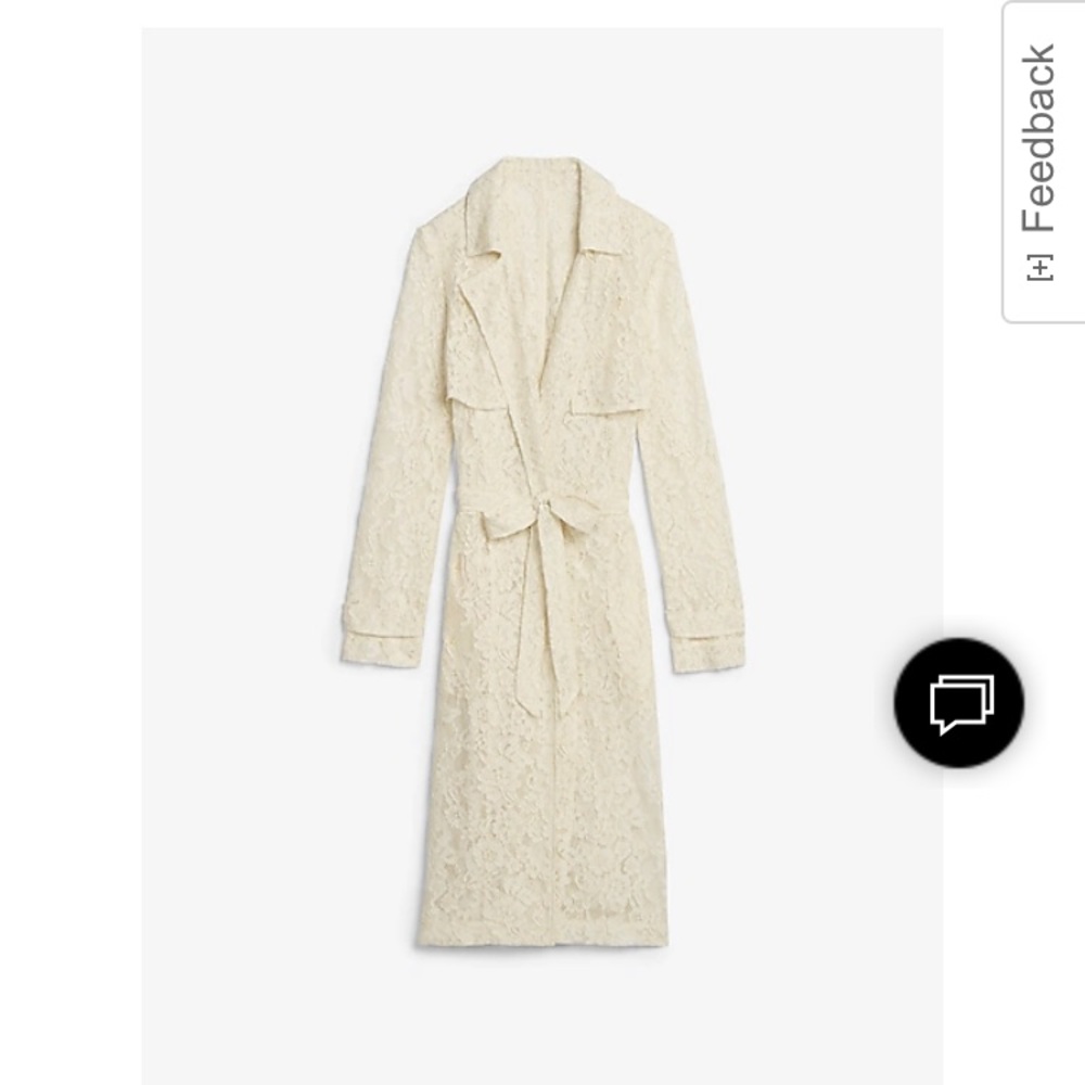 Express Floral Lace Flyaway Trench - Large (NWT)